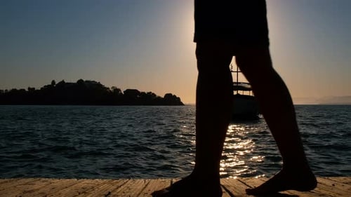 Seascape at the Pier at Sunset
