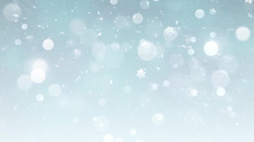 Elegant Winter Snowfall Background with Bokeh and Snowflakes
