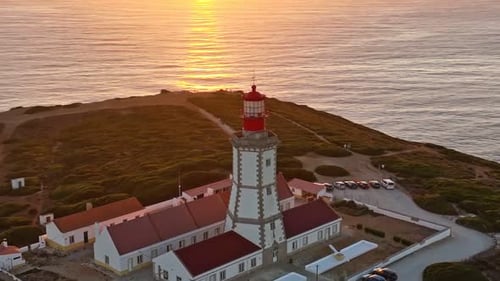 Lighthouse on Cabo Espichel Cape Espichel on Atlantic Ocean