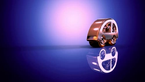 Modern 3D Metallic Car Icon Rotating Animation