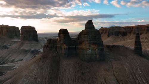 Aerial view of rock formations, United States.