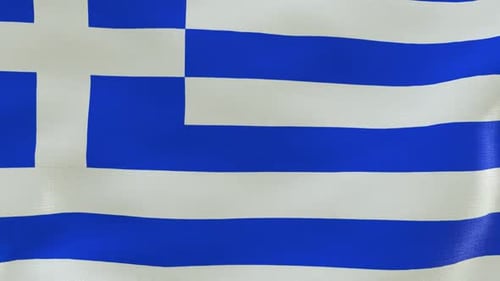 Greece Flag Slow Motion