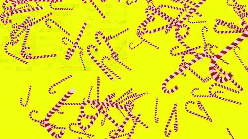 Falling Candy Canes Festive Christmas Animation