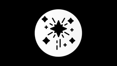 Feuerwerk-Loop-Animation mit schwarzem Symbol