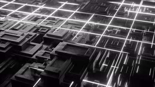 Vj Loop Abstract Scifi Bg Glow Particles Form Lines Columns Structure Hitech Info Technology Lines