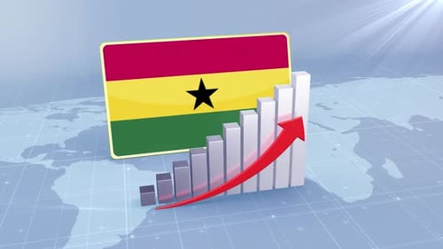 Ghana Economic Growth Bar Chart Graph Rising Red Arrow