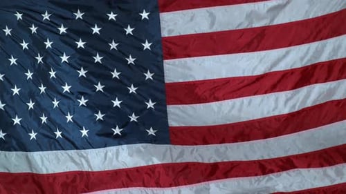 American Flag Waving Close Up Patriotic Symbol