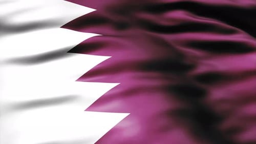 Waving Qatar Flag with Realistic Fabric Texture