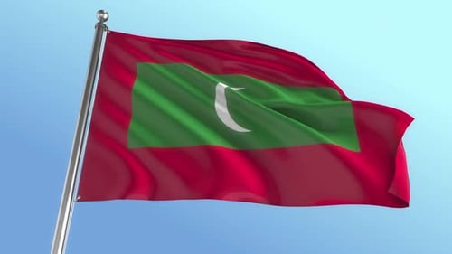 Maldives Flag Waving in Realistic Animation
