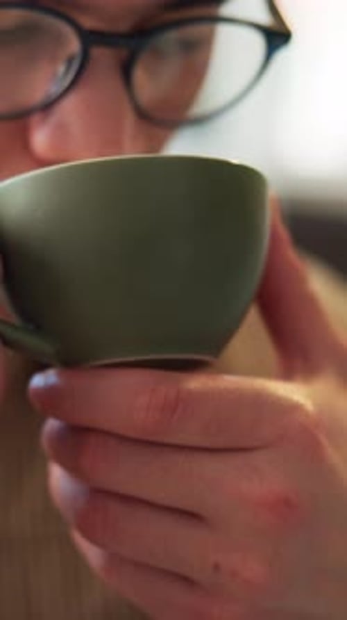 Coffee, hands and businessman in office in morning for thinking, planning and ideas with project