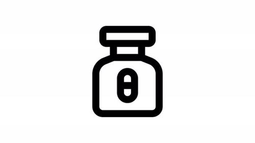 Animated Outline Pill Bottle Icon for Healthcare Content