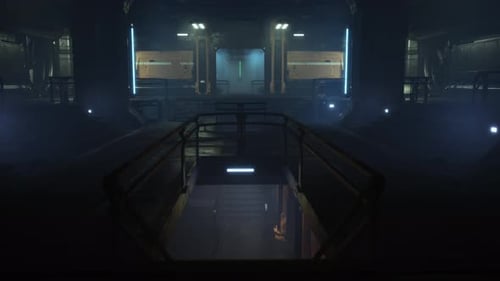 Empty Corridor with Reflective Wall
