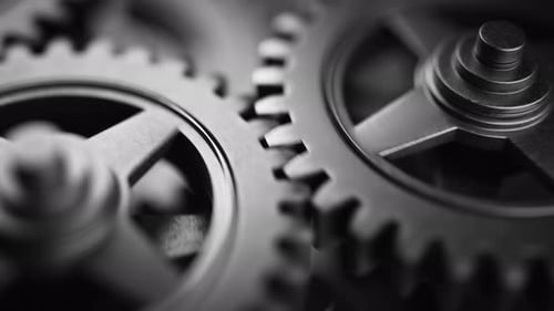 Interlocking Metallic Gears Industrial Mechanism Background