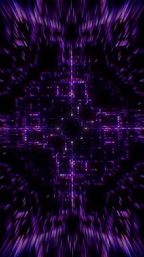 Seamless Looping Abstract Futuristic Grid Tunnel Animation with Glowing Lines