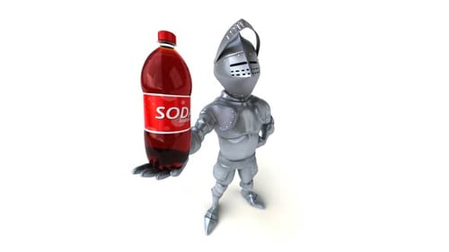 Fun 3D cartoon knight with alpha channel