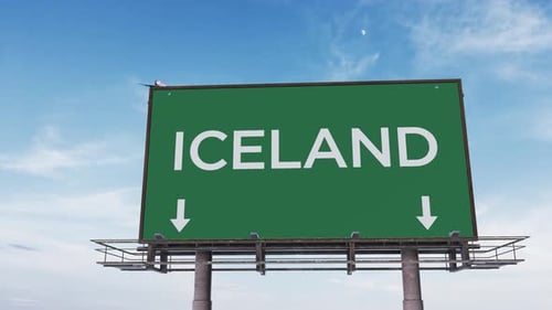 Iceland Highway Sign 4K