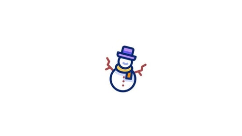 Minimalist Animated Snowman Icon for Winter Holidays