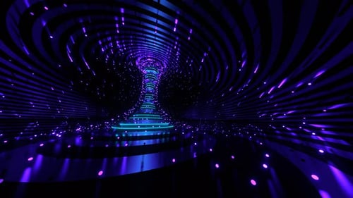 Cyan And Purple Cyber Strobe Carousel Background Vj Loop In 4K