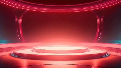 Abstract Futuristic Neon Stage Podium Display
