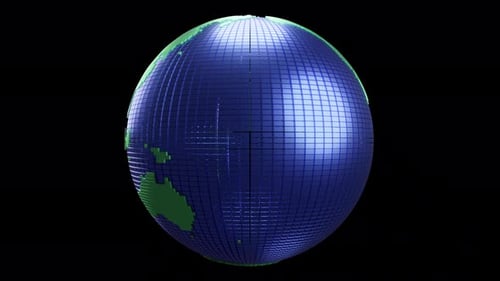 Geometric Pixel Earth Globe Animation