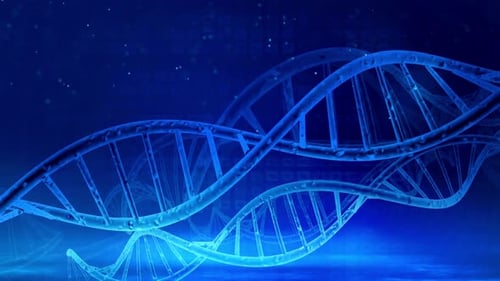 Animated Blue DNA Helix Science and Medical Background