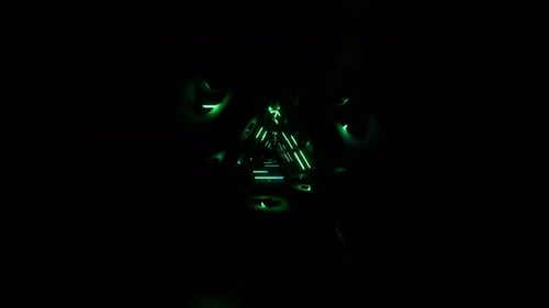 Cyan And Green Mystical Corridor With Abstract Neon Pattern Background Vj Loop In 4K