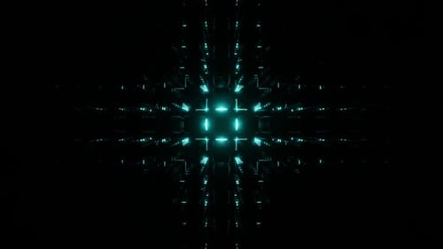 Cyan Abstract Cube Volume Background VJ Loop in HD