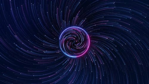 Futuristic Neon Spiral Particle Loop Background
