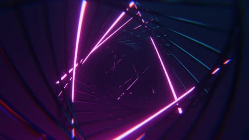 Cyan And Pink Beautiful Spiral Sci Fi Neon Background VJ Loop l 4K