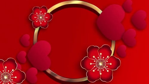 Red Loop Animationshintergrund zum Valentinstag