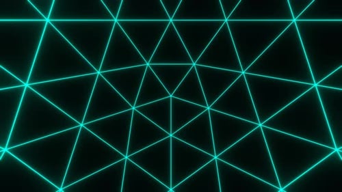 Fondo de movimiento en forma de estructura alámbrica de neón naranja y turquesa Vj Loop en 4K