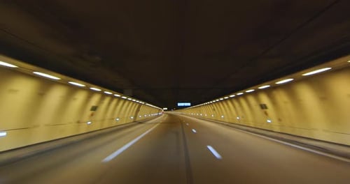 Speedy Car Driving in Tunnel Amazing Motion of the Night Drive in Paris Driving a Car in the City at
