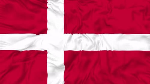 Realistic Waving Flag of Denmark Loop Animation