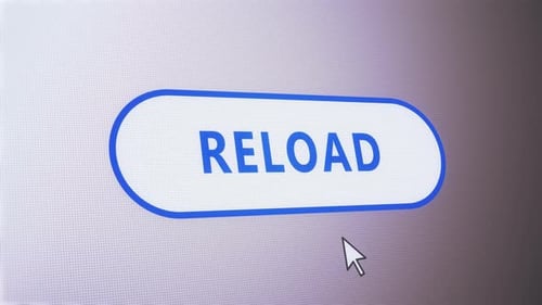 Reload button pressed on computer screen by cursor pointer mouse