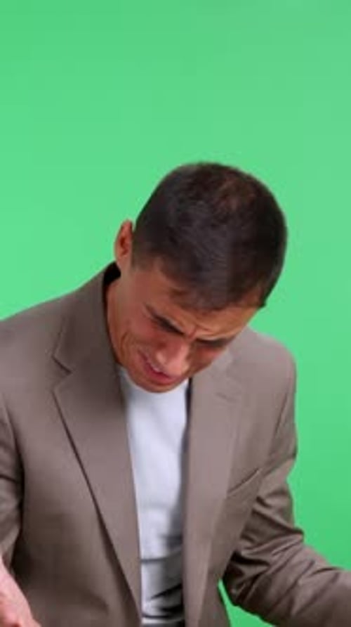 Desperate Businessman Crying in Despair and Sadness