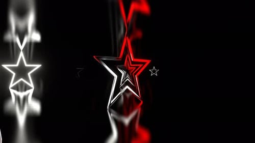 Red And White Stars Neon Strobe Area Background Vj Loop In 4K