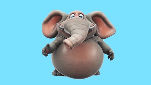 Fun Elephant talking (alpha channel included),