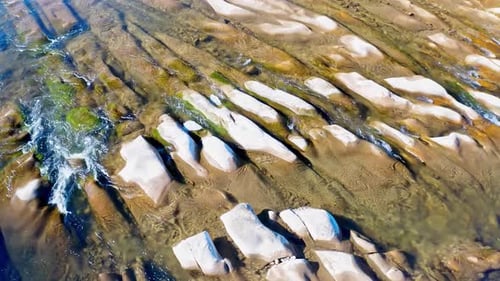 Fly Over River Rapids Realtime Drone Video