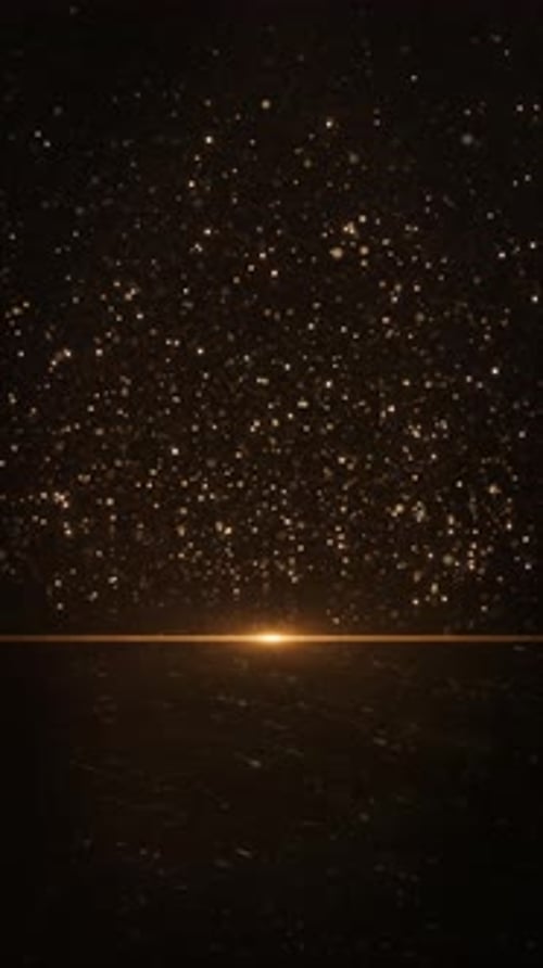 Golden Light Floating Spark Particles Cinematic Background Glowing Line Floating Particles Dramatic