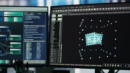 Computersysteme im Rechenzentrum, die Netzwerkressourcen steuern, Nahaufnahme