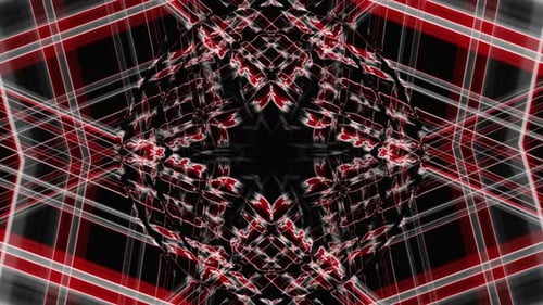Red and White Abstract Rotating Neon Vj Loop Animation