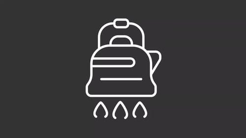 Animated thin line kettle white icon