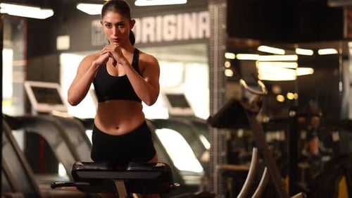 Gym Girl Performs Hyperextension In The Gym