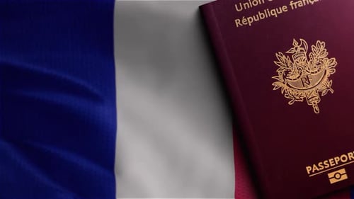 France Passport And France Flag