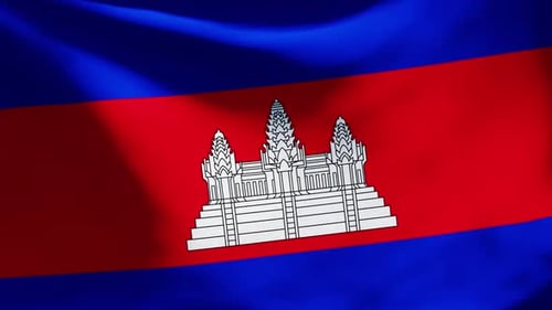 Dynamic Cambodia National Flag Waving Animation