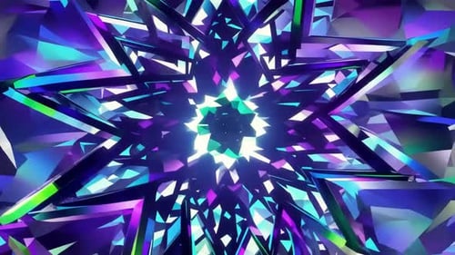 Abstract Geometric Crystal Tunnel VJ Loop