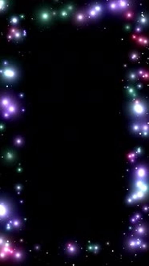 Animated Vertical Frame with Sparkling Festive Lights Overlay