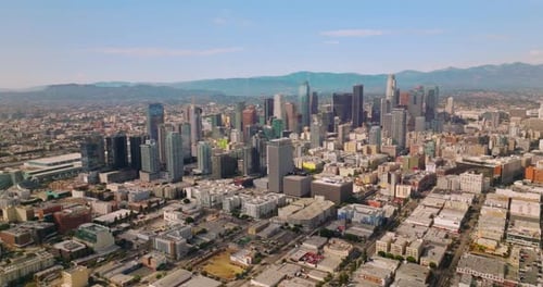 Beautiful skyscrapers of downtown financial centre of Los Angeles, California.