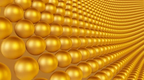 Metal Golden Spheres Wave Loop Animation Background
