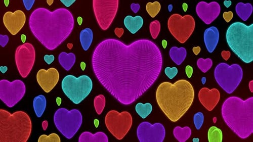 Colorful Valentines Day Romantic Background Relationship Love Particle Hearts Animation 4k Loop